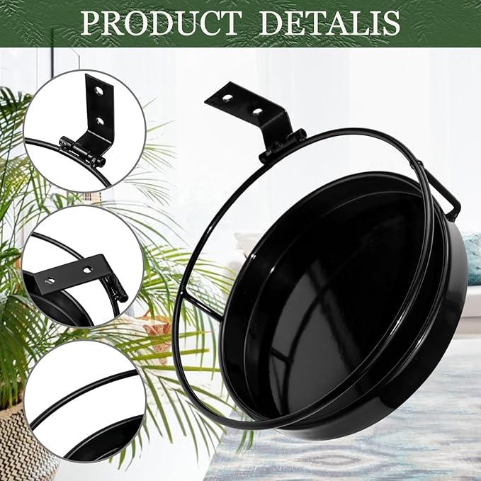 ARTORA Wall Mounted Plant Holder, 2 Pack Metal Flower Pot Wall Hanging Shelf Black Indoor Outdoor Decorative Floating Shelves Planter Hanger Racks for Wall Bedroom Living Room Porch Balcony Decor