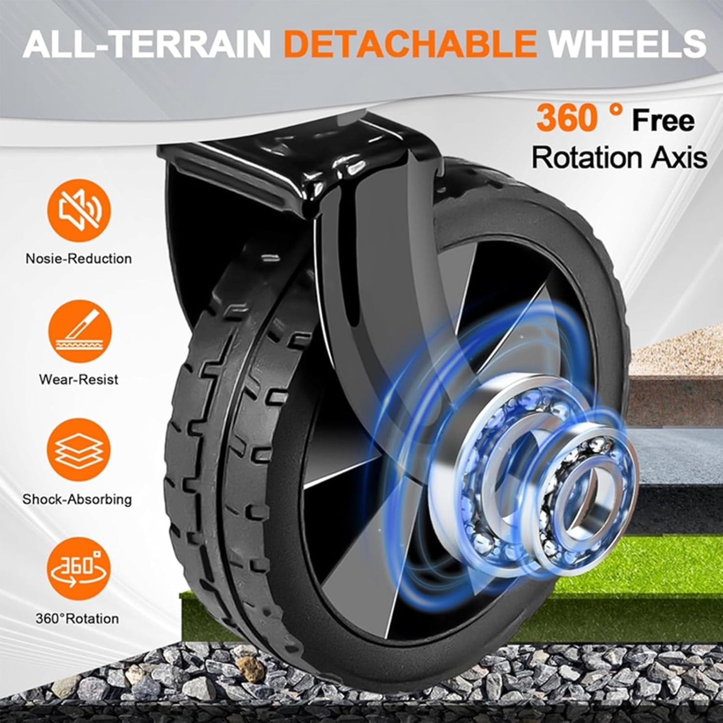 Collapsible Folding Wagon Cart, 350LBS Utility Large Capacity Cart Foldable Wagon with All Terrain Wheels, Grocery Wagons Carts for Garden Shopping Sports Camping, Blue