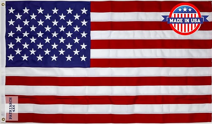 Carrot-Top Patriarch Polyester American Flag for Outside & Inside 4x6 - US Flag, Outdoor, United States Flag Made in USA, Heavy Duty w/Brass Grommets