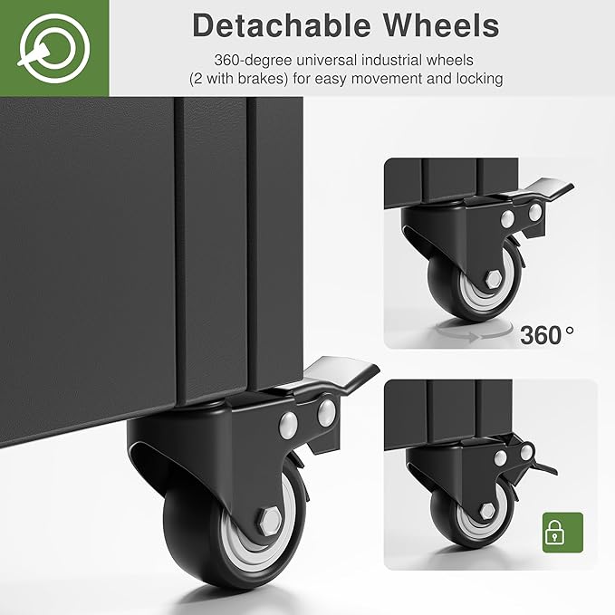 Casaphoria Metal Raised Garden Bed with Trellis and Wheels, 72"x47"x16" Planter Box for Climbing Plants, Vegetables & Vines, Features Drainage Holes and Privacy Screen (Black-Spring)