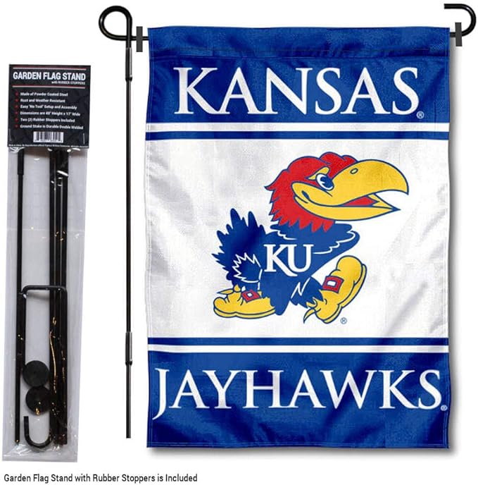 College Flags & Banners Co. Kansas Jayhawks Garden Flag with Stand Holder