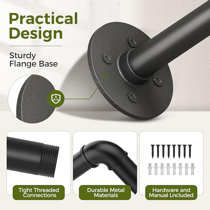 Bamworld Hanging Planters for Indoor Plants Plant Hanger Indoor Hanging Plant Rod 36.2in Window Plant Shelves Metal Rod Pot Not Included