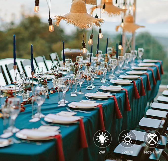 S14 Replacement LED Light Bulbs, Shatterproof & Waterproof 2W S14 Edison LED Bulbs, Outdoor String Lights, E26 Base Patio Lights, Warm White 2200K Plastic 150ML Non-Dimmable 15 Pack