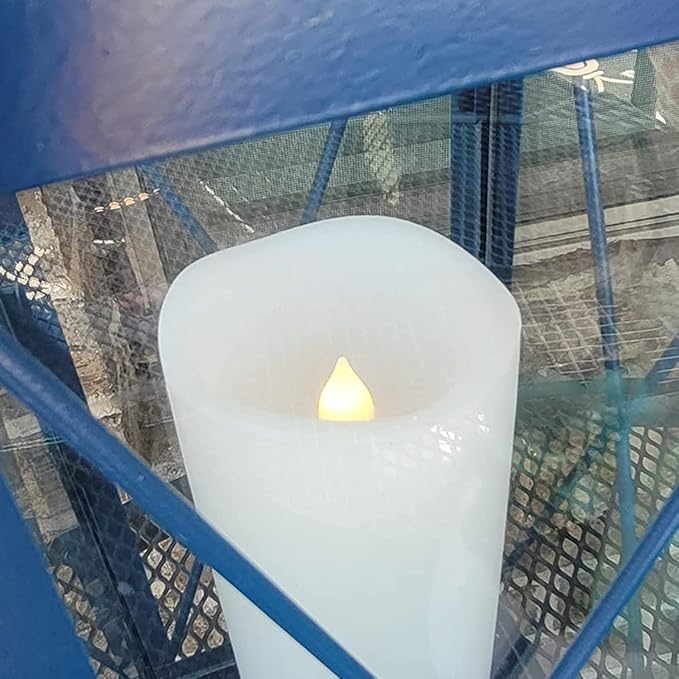 5" Outdoor Battery Operated Candle Waterproof Led Pillar Lights Flickering Flameless Candles with Timer Realistic Fake Electric Pillars for Lantern Garden Wedding Halloween Christmas Decorations,White