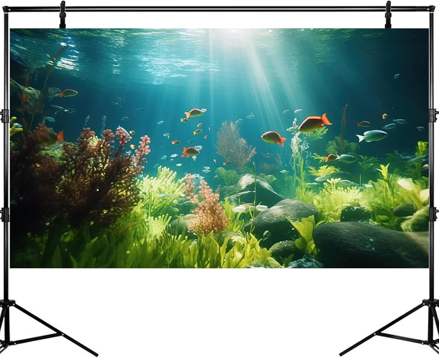 Fish Tank Background Underwater Aquarium Background Under The Sea Aquatic Plants Fish Tank Backgrounds Ocean Floor Rock Terrarium Wallpaper Tropical Fish Aquarium Reptile Tank Backgrounds 72x24in