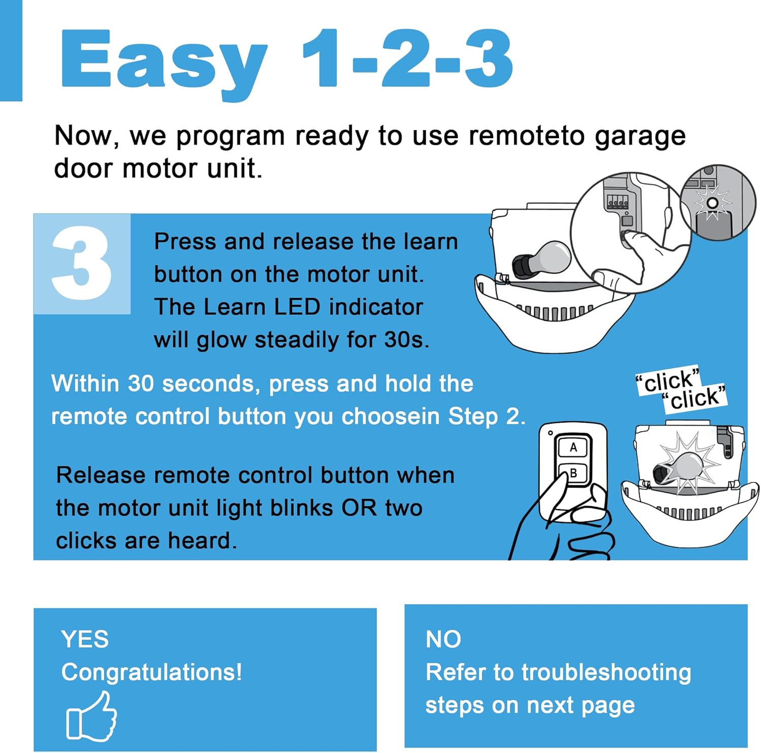 Garage Door Opener Keypad with 2 Garage Door Opener Remote for Liftmaster Chamberlain Craftsman Garage Door Opener Remote Keypad 877MAX 893LM 893Max 971LM 371LM, Purple Yellow Red Orange Learn Button