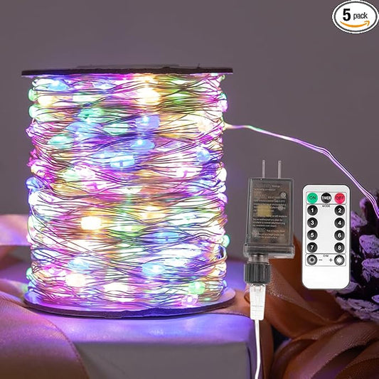 Fairy Lights Plug in,400FT 1200 LEDs Waterproof Led String Lights,Twinkle Light with 8 Modes Remote for Outdoor Indoor Christmas Wedding Birthday Garden Party Decorations,Multicolor