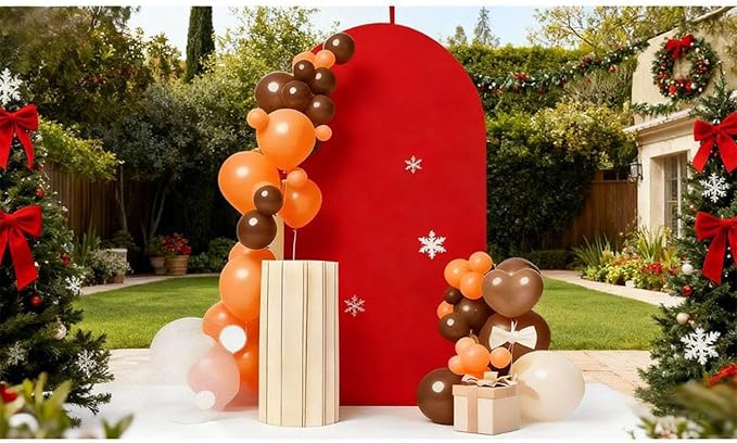 6FT Red Arch Cover, 6FT Red Arch Backdrop Cover for Wedding Party Birthday Decor, Christmas Arch Cover Backdrop Covers for Festival Decoration