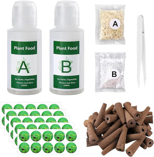 50pcs Hydroponic Grow Sponges for Aerogarden - Seed Sprout Pods Kit with Plant Food, Compatible with Most Indoor Hydroponics Plants Growing System