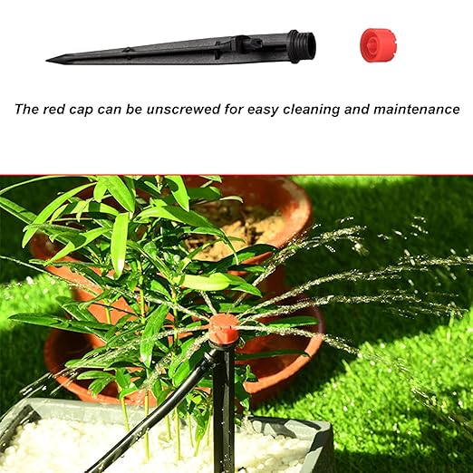 60pcs Drip Emitters for 1/4" Drip Irrigation Tubing,Adjustable 360 Degree Water Flow Drippers Garden Irrigation for 4-7mm Watering System