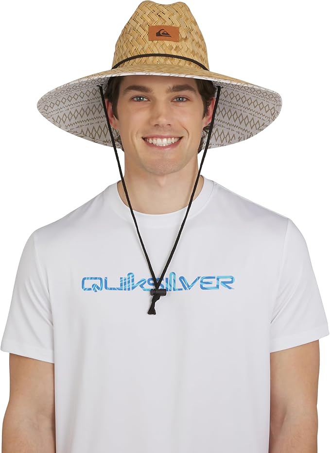Quiksilver Men's Wide Brim Outdoor Lifeguard Straw Sun Hat