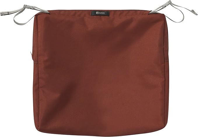 Classic Accessories Ravenna Water-Resistant 17 x 15 x 2 Inch Patio Seat Cushion, Spice, Chair Seat Cushion