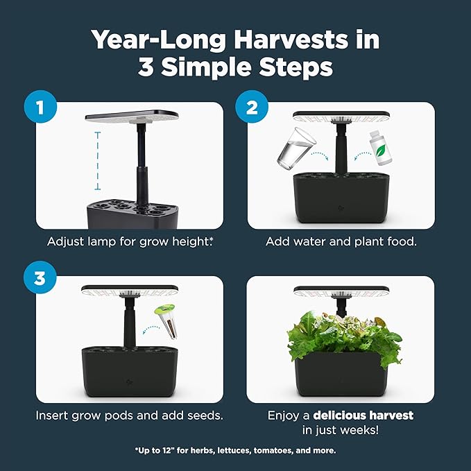 AeroGarden Harvest 2.0, Indoor Garden Hydroponic System with LED Grow Light, Holds up to 6 AeroGarden Pods, Green