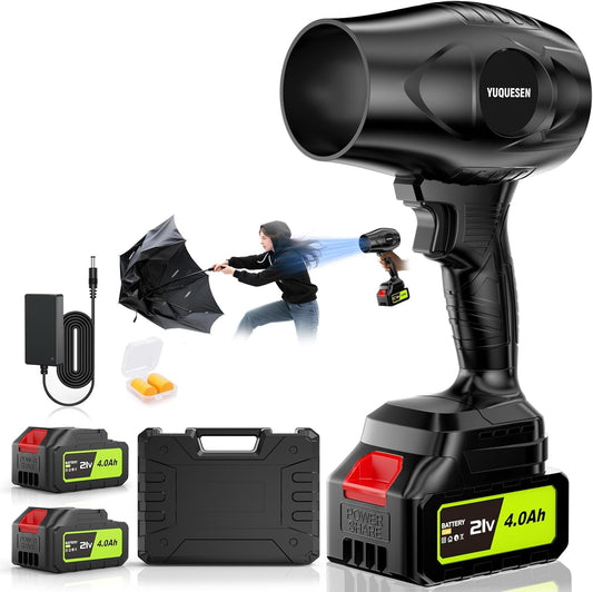 Cordless Leaf Blower 990,000 RPM - 21V Electric Leaf Blower with 4.0Ah Battery & Charger - Ultra Lightweight Handheld Blower for Patio, Garden, Driveway