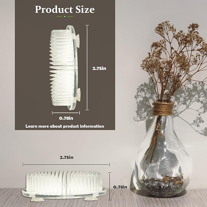 Calsoling 4 Pieces Flower Frog Transparent Flower Arrangement Holder, Round Pin Flower Holder Floral Arranging Frog with 3 Suction Cup from Japanese Ikebana Art for Home Plant Decoration DIY Craft