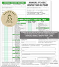 Annual Vehicle Inspection Report Form Dot Annual Inspection Forms and Stickers, 25-pk 3-Ply Carbonless Adhesive Vinyl Label 2-Ply, Driver Vehicle Inspection Report Book for Truck Drivers