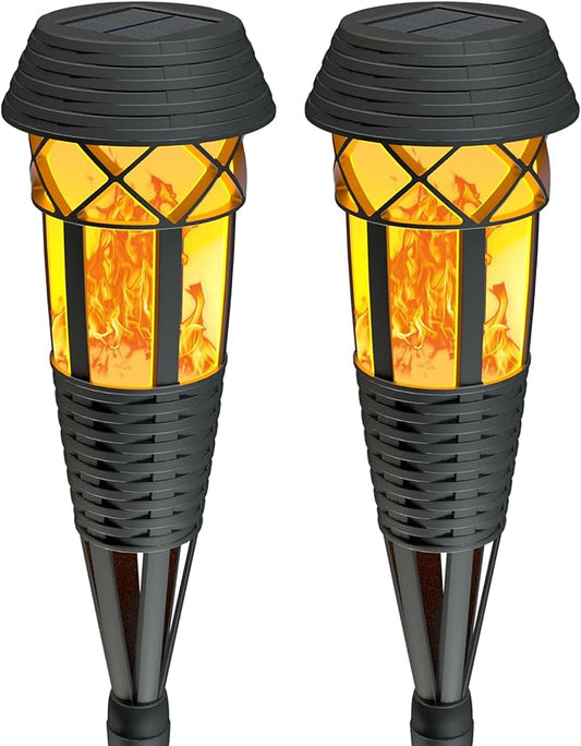 Flickering Flames Torch Light Solar Garden Lights Waterproof Landscape Lighting - 2 Pack