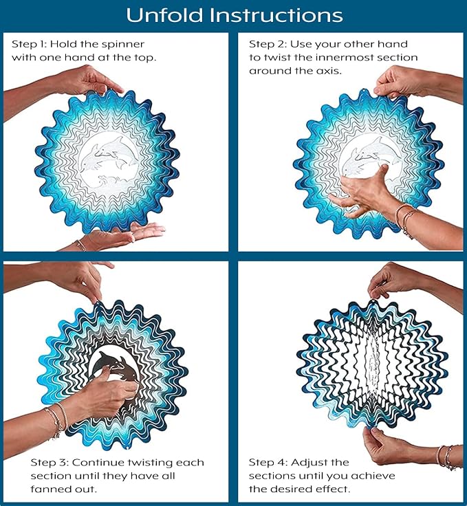 Dolphin Wind Spinners for Yard and Garden, Metal Dolphin Ornaments for Garden Décor, Outdoor Wind Spinner, Dolphin Gifts, Outdoor Garden Decoration, 12 inch Dolphin Wall Décor by ISEO