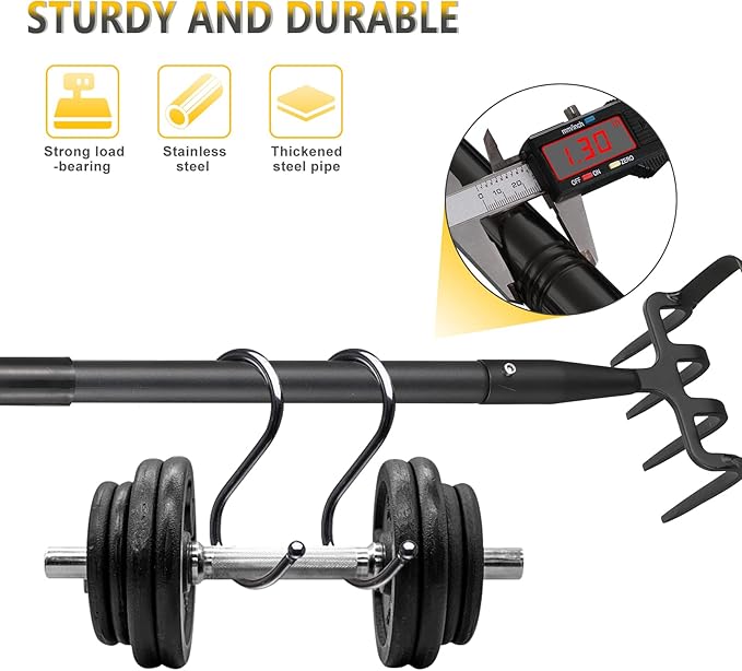 BsBsBest Hoe Garden Tools, 37-62 Inch Gardening Tools for Weeding, Stirrup Hoe Long Handle for Yard Weed Puller, Scuffle Hula Adjustable Weeding Loop Hoe for Lawn, Vegetable, Soil, Planting Black