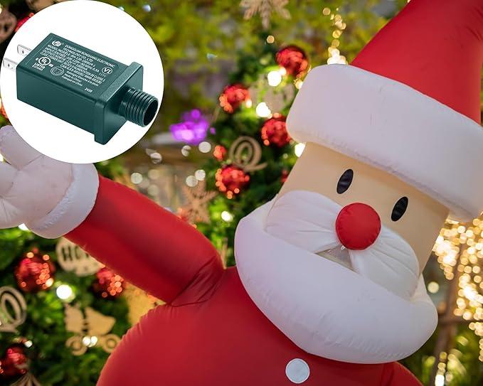 Replacement Yard Inflatable Adapter Power Supply Adaptor - 12V 1.0A 2Pcs - Inflatable Plug Replacement Class 2 Power Supply - Green - for Christmas Tree Light/Thanksgiving Yard Blow Up Decorations