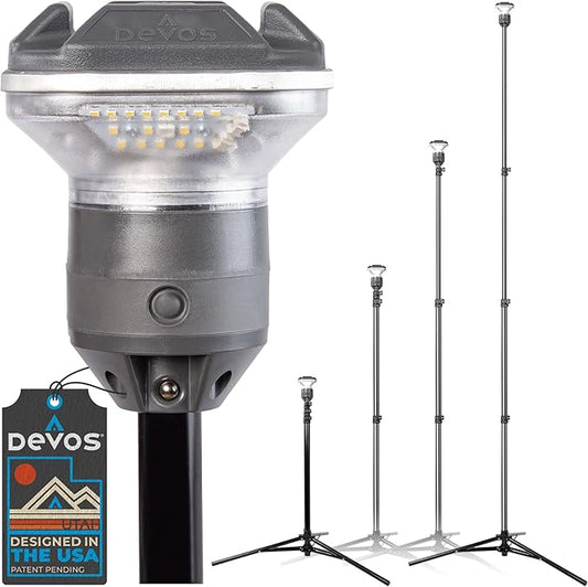 Devos Outdoor LightRanger 1200 - High-Performance LED Tripod Lantern with Adjustable Height, 1200 Lumens Brightness, and Long Battery Life.