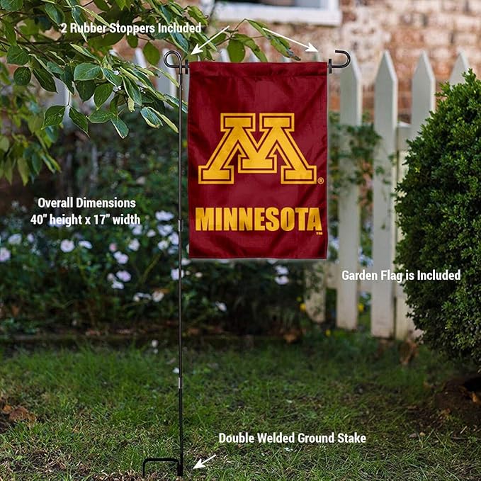 College Flags & Banners Co. Minnesota Gophers Garden Flag with Pole Stand Holder