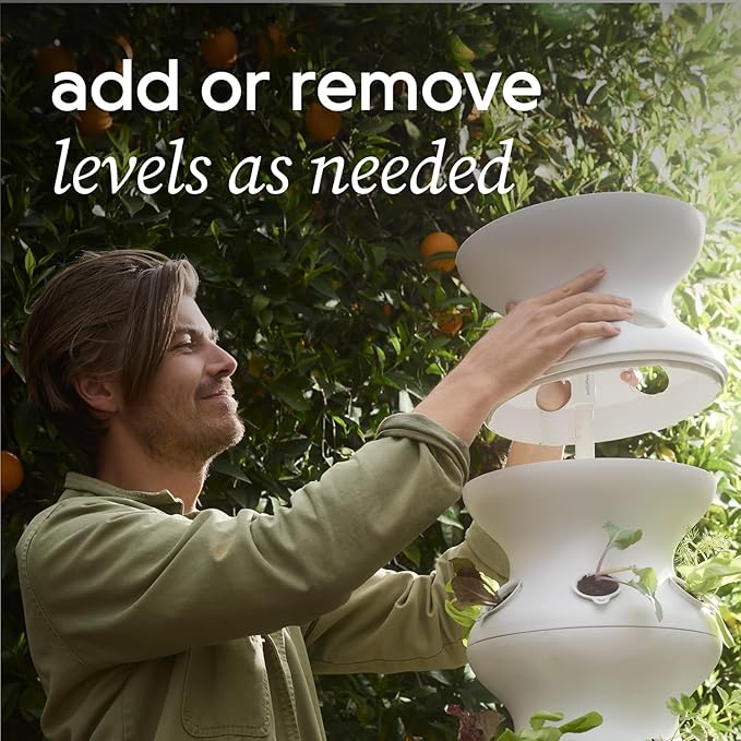 Farmstand Starter Kit + 36 Seedling Credits | Large Hydroponic Growing System Kit | Self-Watering Outdoor Vertical Garden Planter Tower | 6ft 1in | Made in USA