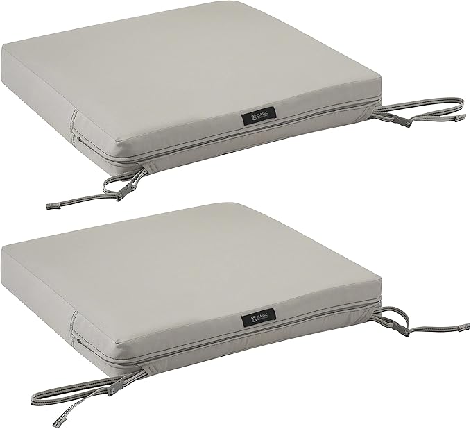 Classic Accessories 62-009-MUSHRM-EC Ravenna Seat Cushion, 21x19x5 Inch (Pack of 1), Mushroom, Chair Seat Cushion