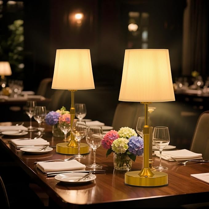 Gold Adjustable Table Lamp, USB Rechargeable, Vintage Edison Bulb Design, Decor for Bedroom Dining Room, Gift for Home Decor Lovers (Night Light)