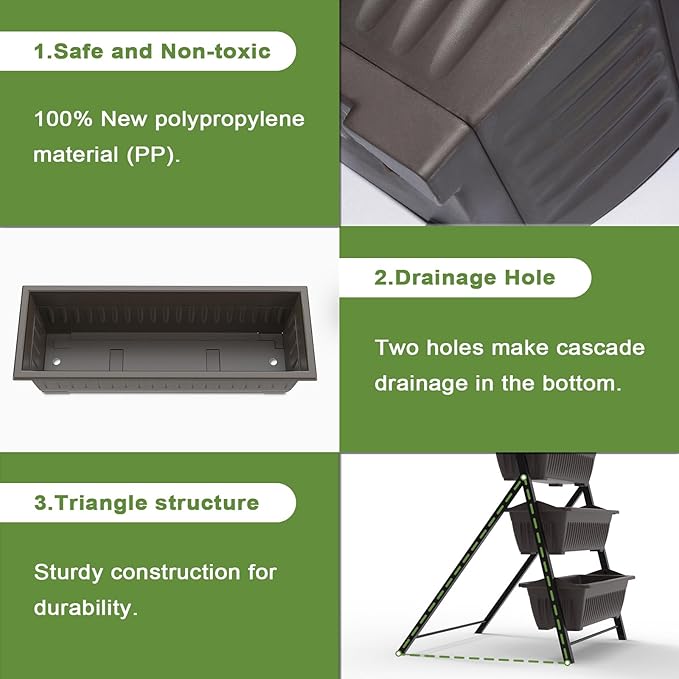 G TALECO GEAR Vertical Garden Planter, 5 Tiers Vertical Raised Garden Bed Metal Elevated Herb Planter Box Vegetable Flower Planters for Patio Deck Outdoor Indoor