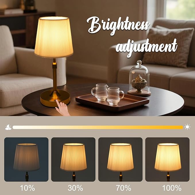 Gold Adjustable Table Lamp, USB Rechargeable, Vintage Edison Bulb Design, Decor for Bedroom Dining Room, Gift for Home Decor Lovers (Night Light)