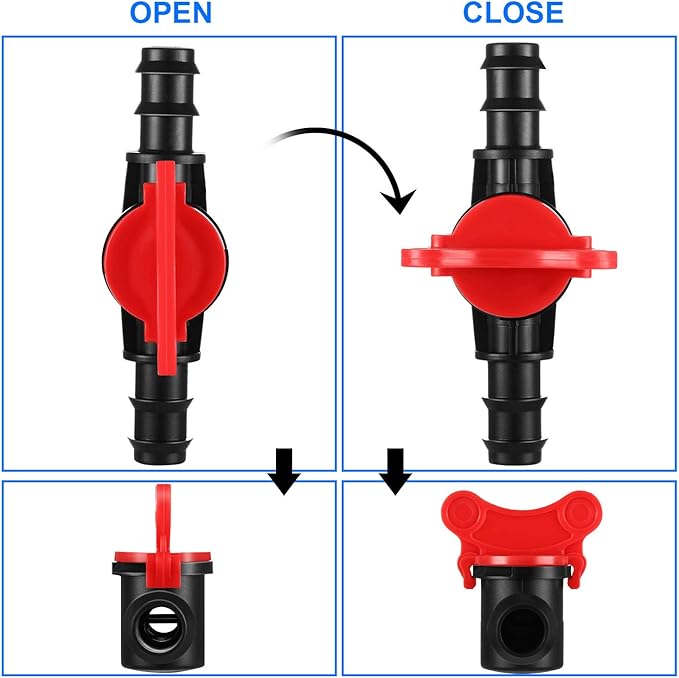 Drip Irrigation Switch Valve Gate Valves for 1/2 Inch Double Male Barbed Valve (12)