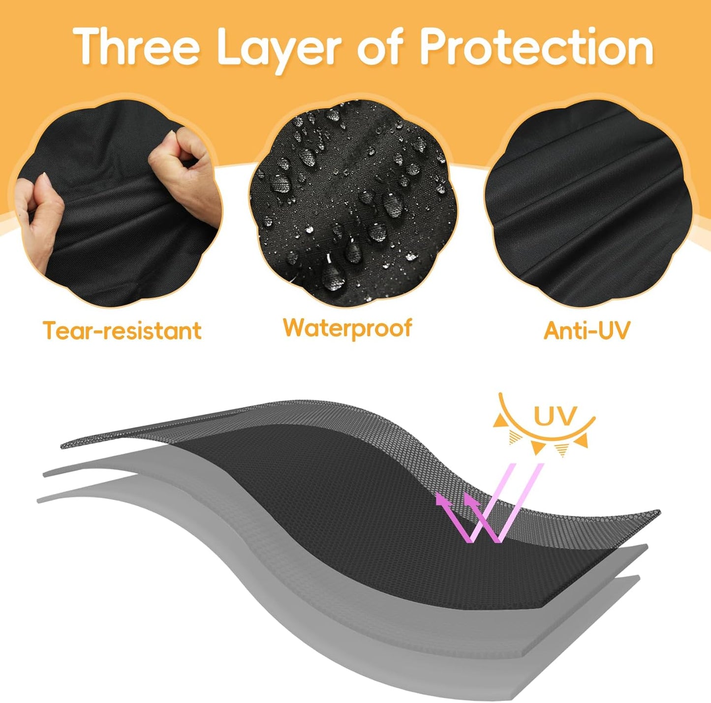 Grill Cover for Char-Griller Smokin Champ 1624 Smoking Champ Offset Smoker 1733, Blazer 2130 and Classic 2175, Heavy Duty Waterproof UV Resistant Cover, Outdoor BBQ Accessories