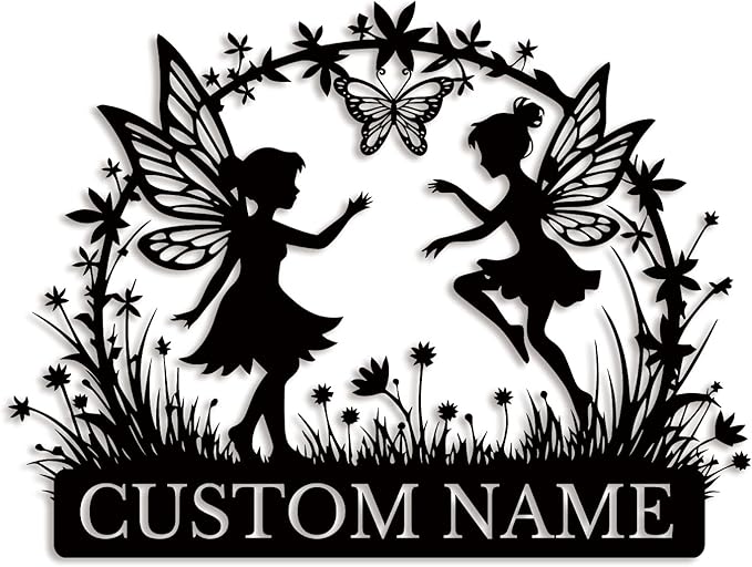 Custom Butterfly Metal Sign,Personalized Butterfly House Number Signs,Personalized Gardener Name Sign,Garden Patio Wall Decor (Style-2)