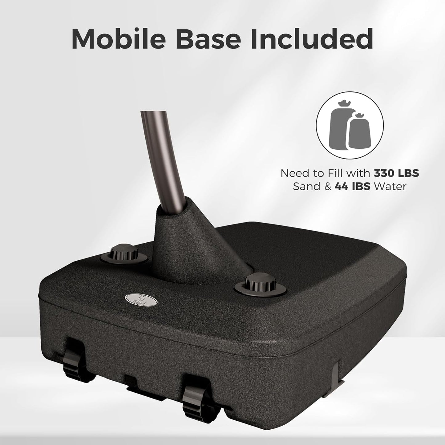 Grand patio 12 FT Sunbrella Cantilever Umbrella with Base Outdoor Aluminum Offset Umbrella with Tilt Adjustment (Aruba, 12 FT-SUNBRELLA)