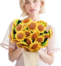 Sunflower Gifts for Women-Teacher Appreciation Gifts-Sunshine Teacher Friend Mom Sister Grandma Birthday Retirement Gifts,Thank you,Get well, Sunflower Crochet Flower Bouquet Blanket 31 Inches