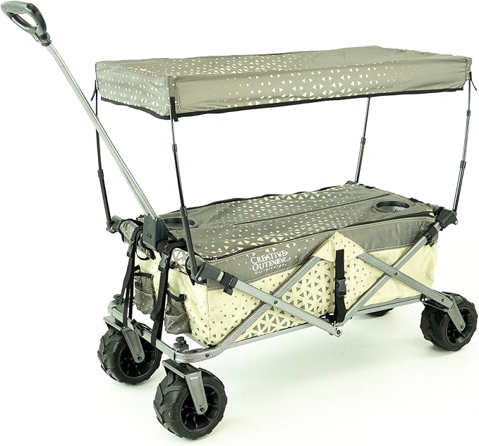 Creative Outdoor All-Terrain Deluxe Wagon | 360 Swivel All Terrain Wheels | Great for Beach, Park, Garden & Tailgate | Multiple Color Options