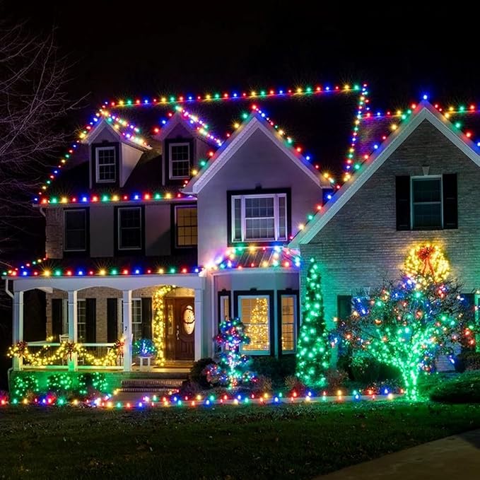 C9 Christmas Pathway Lights with Stakes,Multicolor,2 Pack Total 60 Ft 40 Strawberry LED Bulbs,Connectable Shatterproof Outdoor Lights Marker for Xmas Yard Garden Path Lawn Walkway Sidewalk