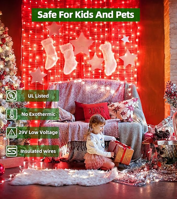 750 LED 246FT Christmas Lights Outdoor, Super Long Waterproof Christmas String Lights with 8 Modes, Christmas Tree Lights with Timer Memory for Fence Garden Xmas Wedding Party Decor Red