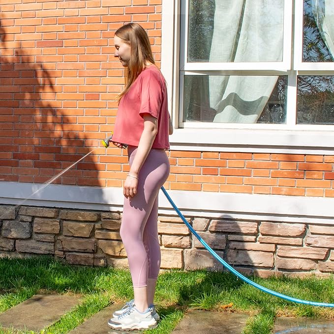 Fevone 75 ft Garden Hose, Heavy Duty Water Hose, Hybrid Polymer, Kink Resistance, Flexible, Durable, Leak Free, Aluminum Fittings, 3/4" GHT, 5/8" ID, 600 Psi, Drinking Water Safe