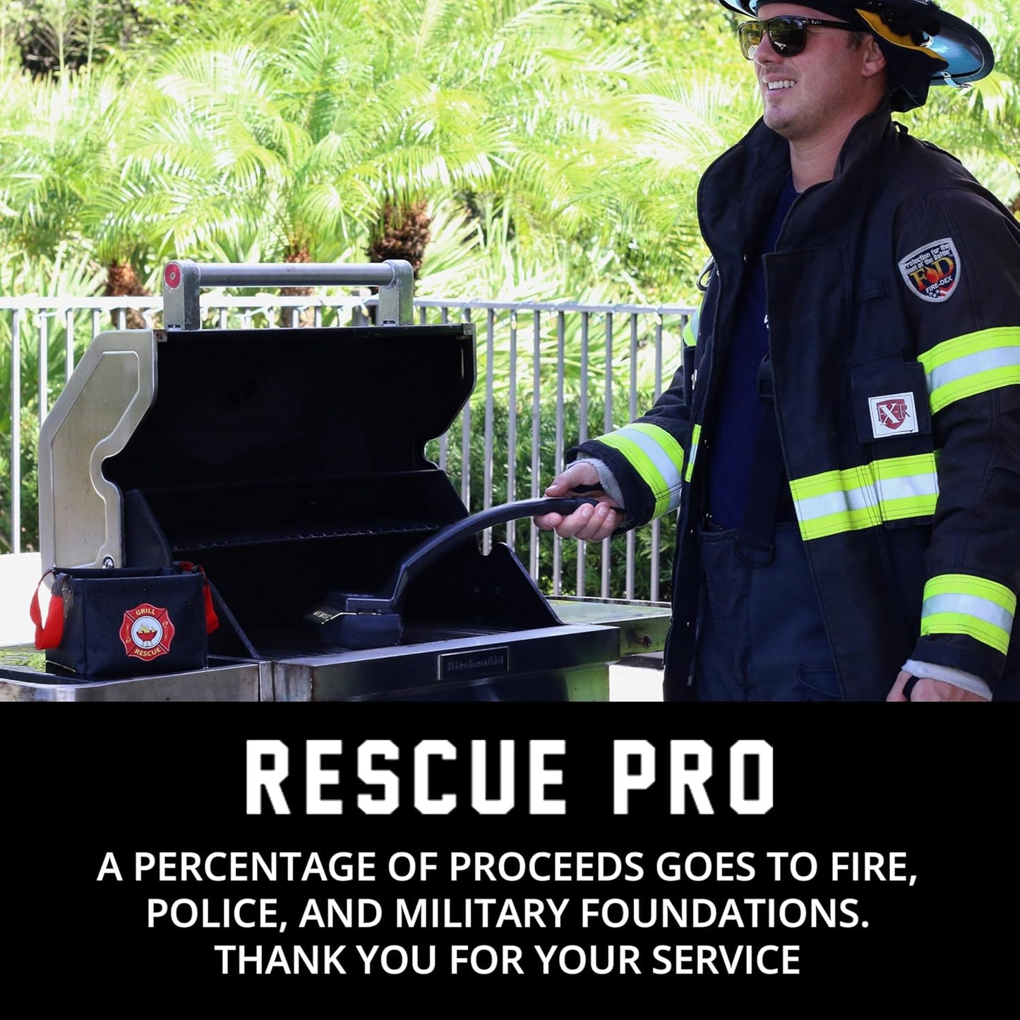 Grill Rescue BBQ Replaceable Scraper Cleaning Head, [Rescue-Upgraded], Bristle Free, Durable and Unique Scraper Tools for Cast Iron or Stainless-Steel Grates, Barbecue Cleaner (Rescue Pro)