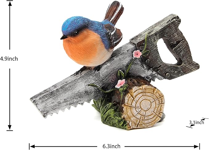 Bird Statue for Garden Decorations,Animal Blue Bird Figurines for Indoor Outdoor Backyard Yard Porch Patio Lawn Outside Home Shelf Decor,Garden Sculptures & Statues,Bird Lover