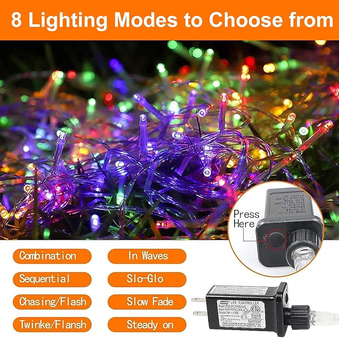 Christmas Decoration Lights, Outdoor Christmas String Lights 320 LED 11.5 Ft Waterfall Tree Lights with Big Star Topper 8 Light Modes for Christmas New Year Holiday Garden Yard Indoor Outdoor Decor