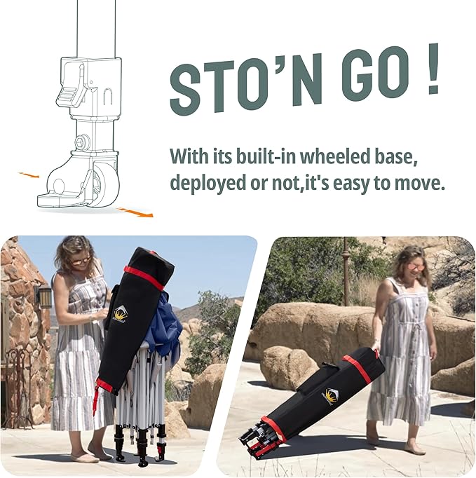 CROWN SHADES 10x10 Pop Up Canopy with 1 Side Wall - Beach Tent with One Push Setup - Outdoor Sun Shade for Events, Parties, Camping - Gazebo with STO-N-Go Cover Bag (Green)