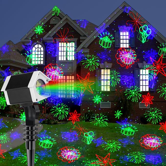 Christmas Laser Projector Lights, Outdoor Laser Projection 30 Patterns, Landscape Projector Spotlights for Indoor, Outdoor, Home, Garden