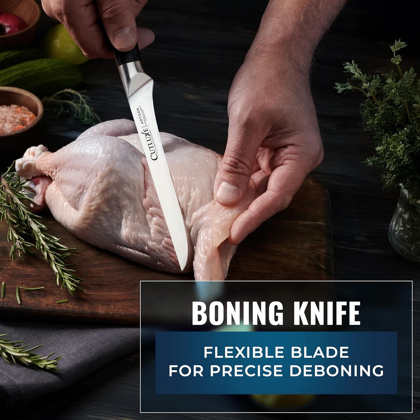 Cutluxe Butcher Knife Set – BBQ Brisket, Breaking & Boning Knife – Slicing Carving Knife Set for Meat Cutting, Ultra Sharp German Steel, Full Tang, Ergonomic Handles – Artisan Series