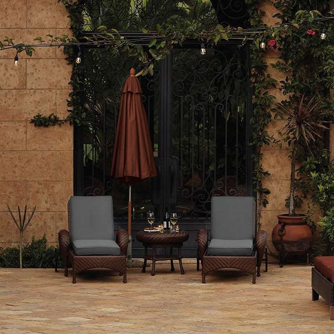 Classic Accessories Montlake Water-Resistant 23 x 20 x 4 Inch Patio Lounge Back Cushion, Light Charcoal Grey, Outdoor Loveseat Cushions