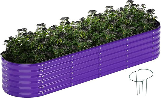 Galvanized Metal Planter Raised Garden Bed Kit for Gardening Outdoor，8x2x1ft Planter Grow Garden Box Raised Flower Bed，Long Vegetable Clearance Herb Raised Garden Beds for Gardening
