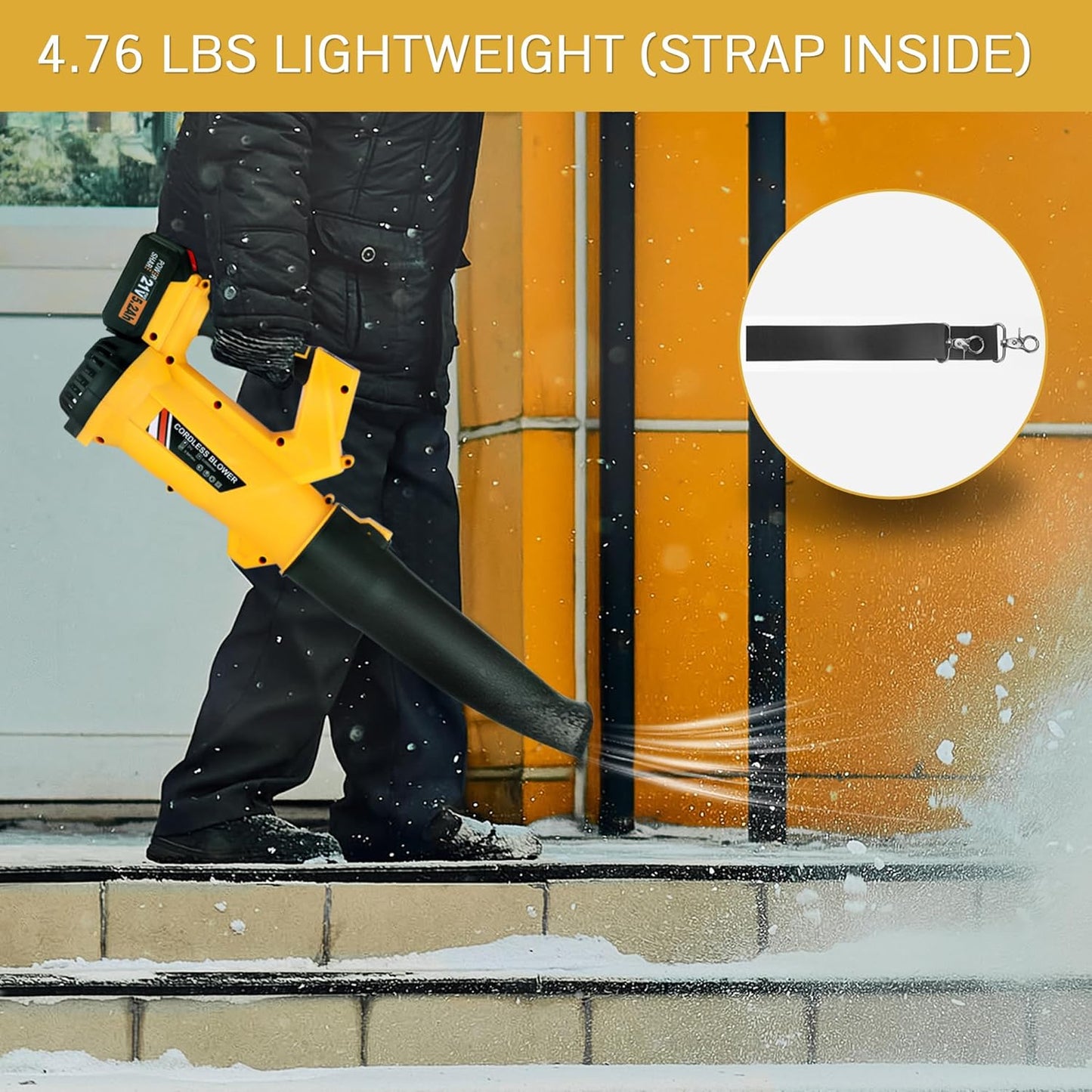 Cordless Leaf Blower 540CFM, Electric Blower with 6 Speed Mode, Powered Leaf Blowers for Lawn Care, Patio, Blowing Leaves (No Battery)