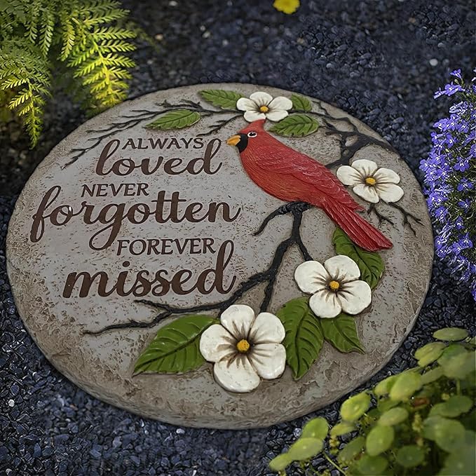 Cardinal Memorial Stones, Garden Memorial Stones for Loved Ones, Garden Stones in Memory of Loved Ones, Sympathy Gifts, Memorial Gifts Loss of Mother, Father TNS5